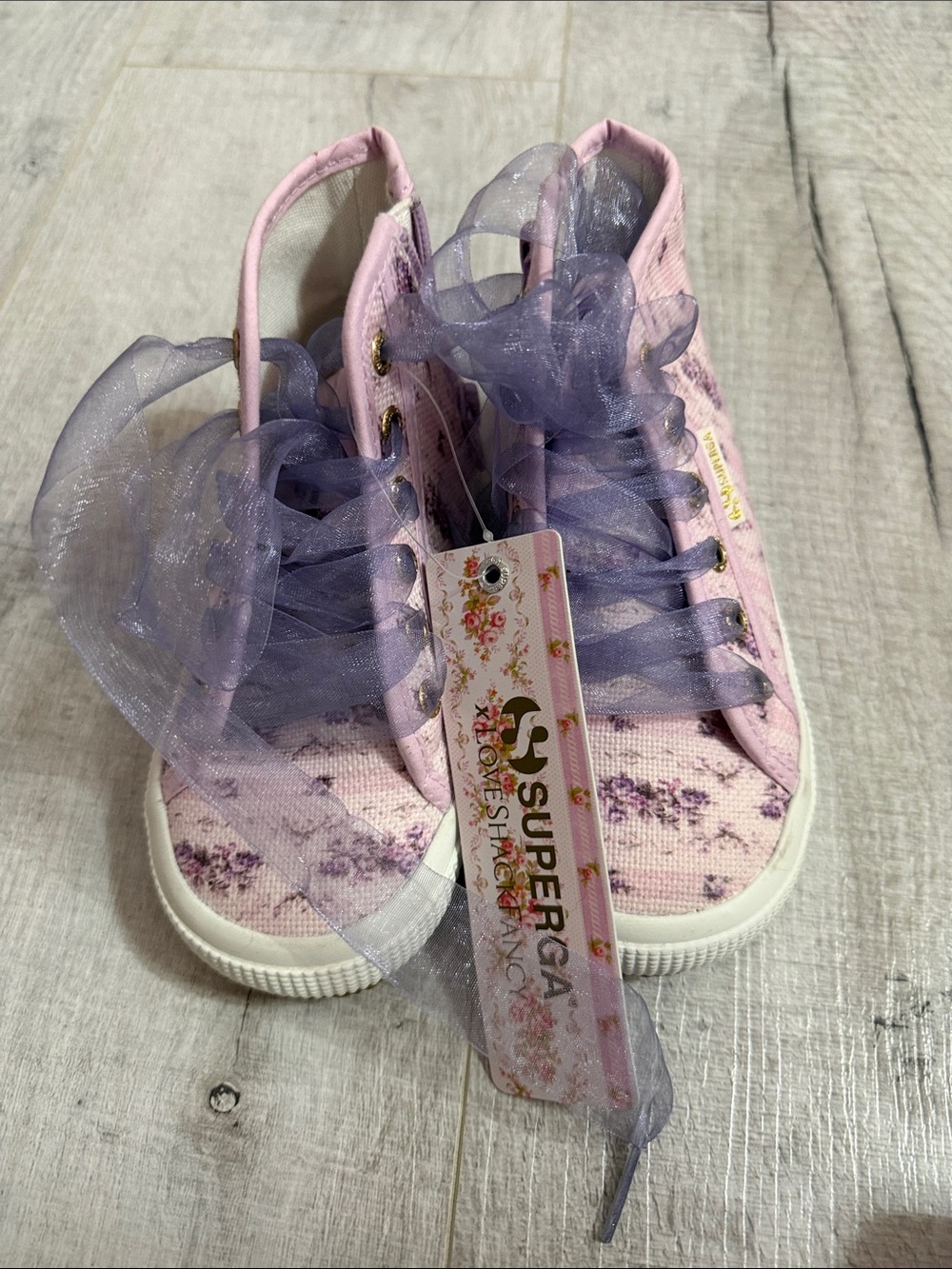 Superga x LoveShackFancy Pink Floral Platform Sneakers Girls Size (add size) NWT